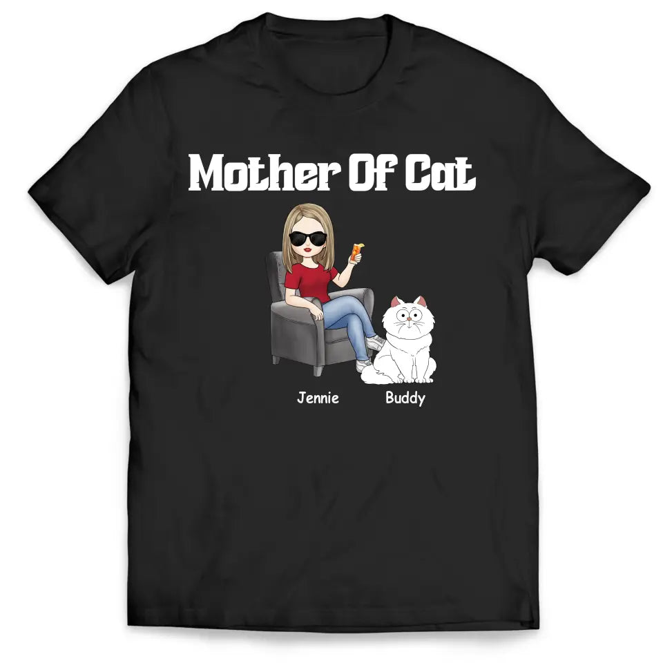 Mother Of Cats - Personalized T-shirt, Gift For Cat Lover, Gift For Cat Mom - TS1176