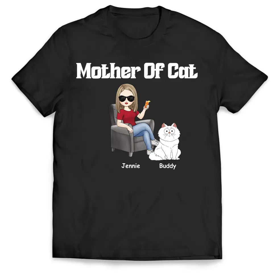 Mother Of Cats - Personalized T-shirt, Gift For Cat Lover, Gift For Cat Mom - TS1176