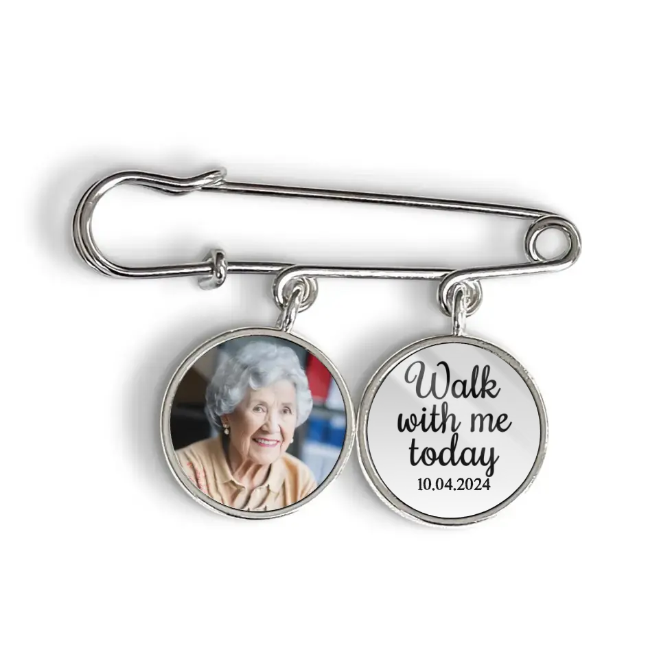 Walk With Me Today - Personalized Lapel Pin, Memorial Gift, Gift For Groom - LP21