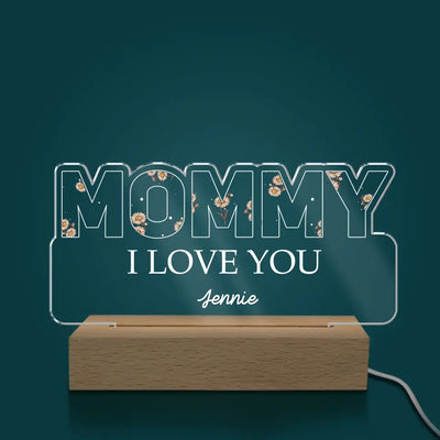 Mommy's Garden Flower Birth Month - Personalized Acrylic Night Light, Gift For Mom - L128