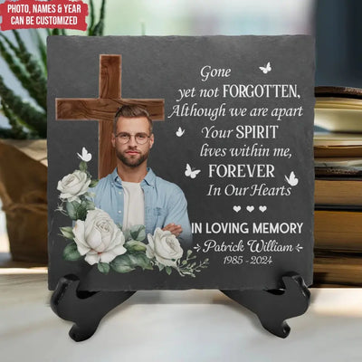 Although We Are Apart Your Spirit Lives Within Me - Personalized Stone, Memorial Gift - MS91