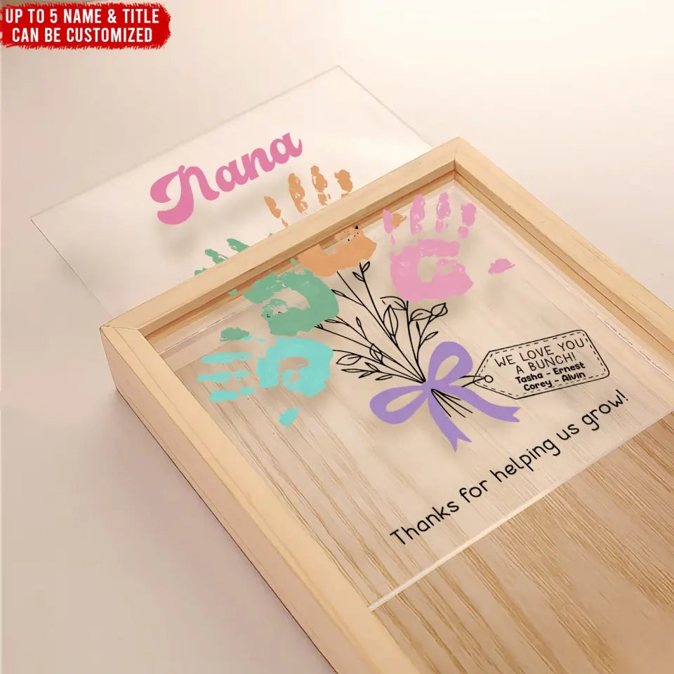 GIGI Thanks For Helping Us Grow - Personalized Frame Light Box, Gift for Grandma/GiGi/Nana, Birthday Gift For Her - FLB18