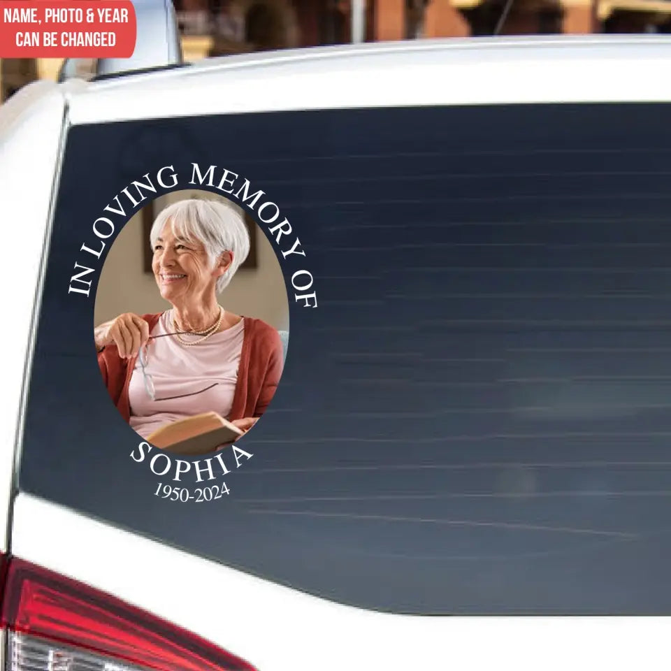 In Loving Memory Of Loved One, Decal In Memory - Personalized Decal, Memorial Gift, Funeral Gift - PCD118