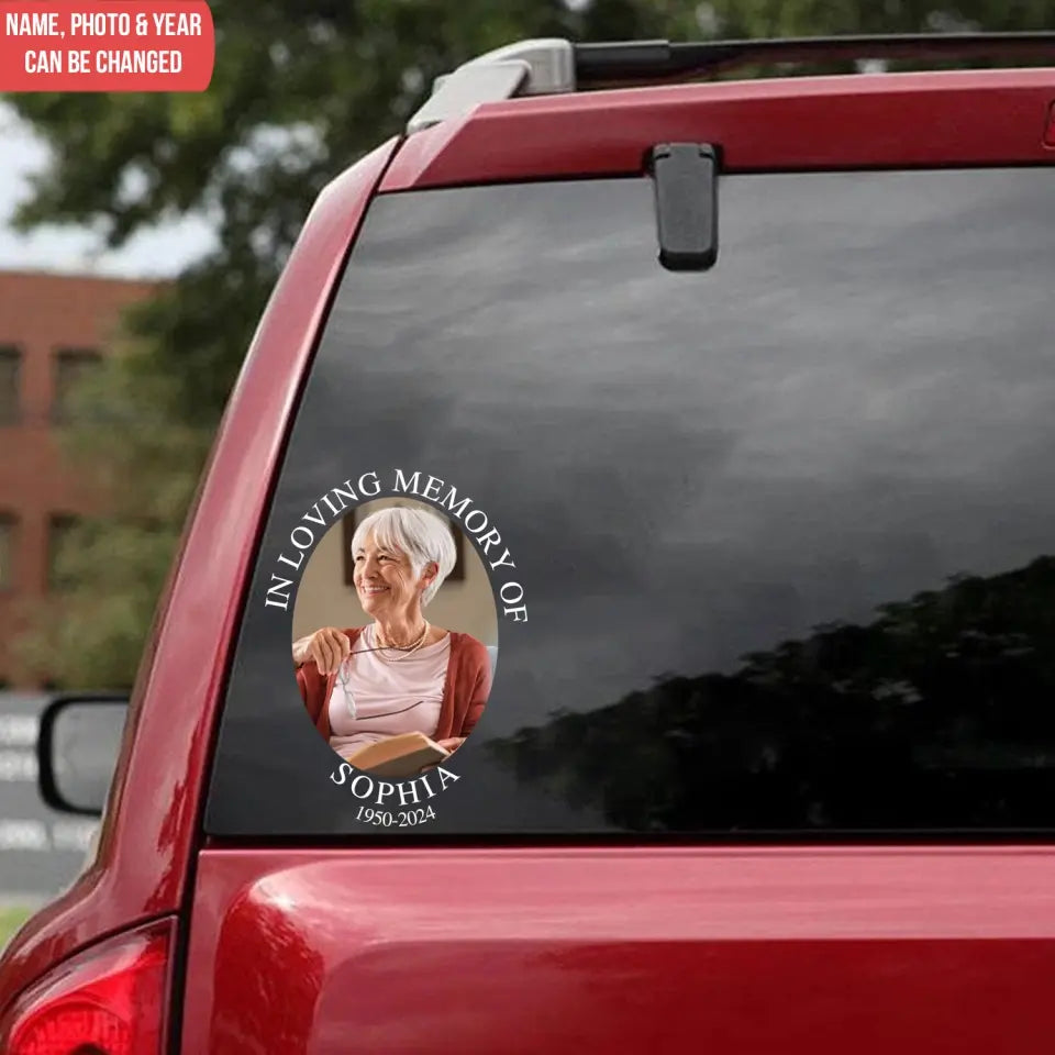 In Loving Memory Of Loved One, Decal In Memory - Personalized Decal, Memorial Gift, Funeral Gift - PCD118