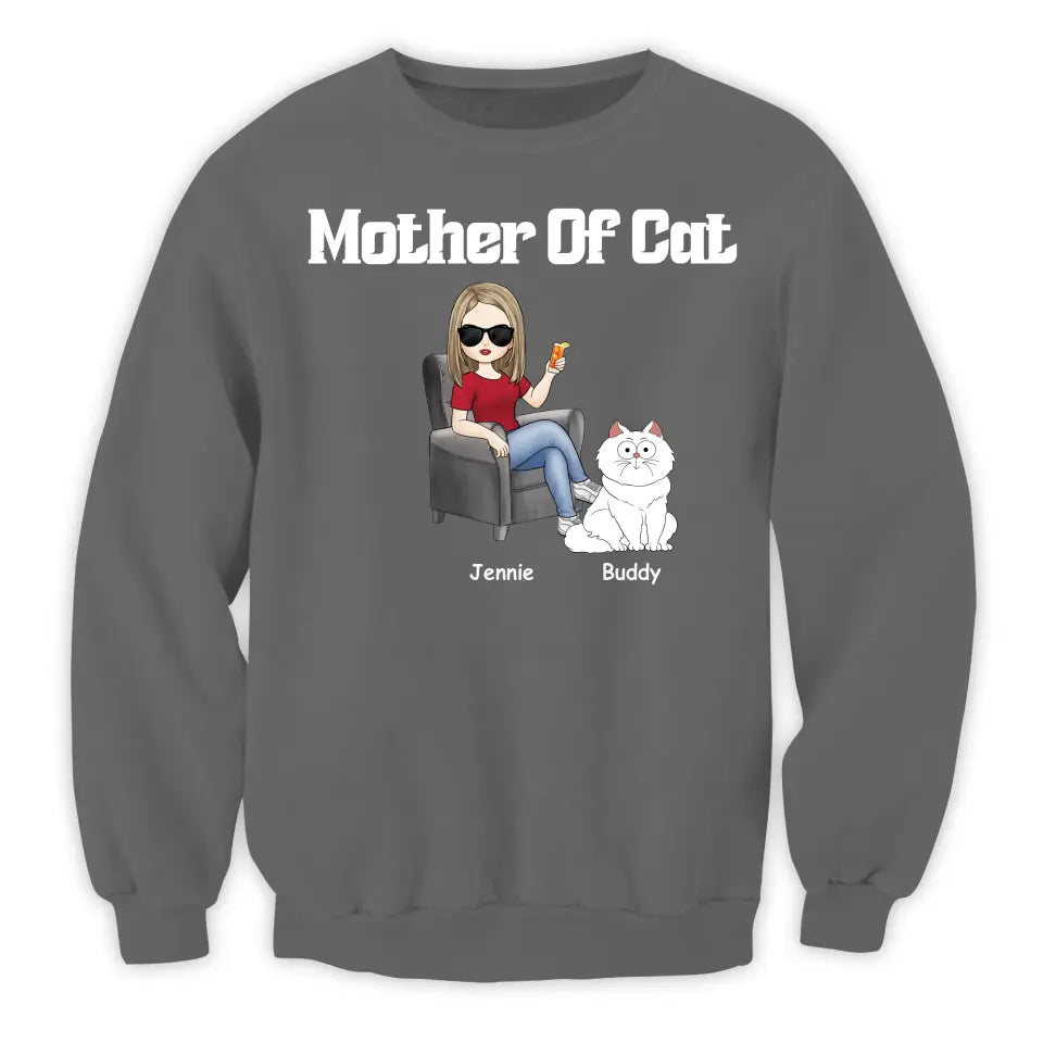 Mother Of Cats - Personalized T-shirt, Gift For Cat Lover, Gift For Cat Mom - TS1176