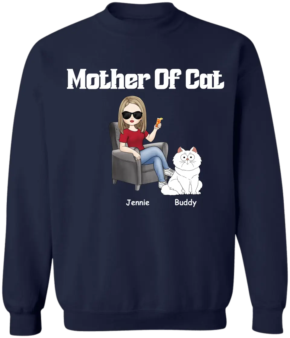 Mother Of Cats - Personalized T-shirt, Gift For Cat Lover, Gift For Cat Mom - TS1176