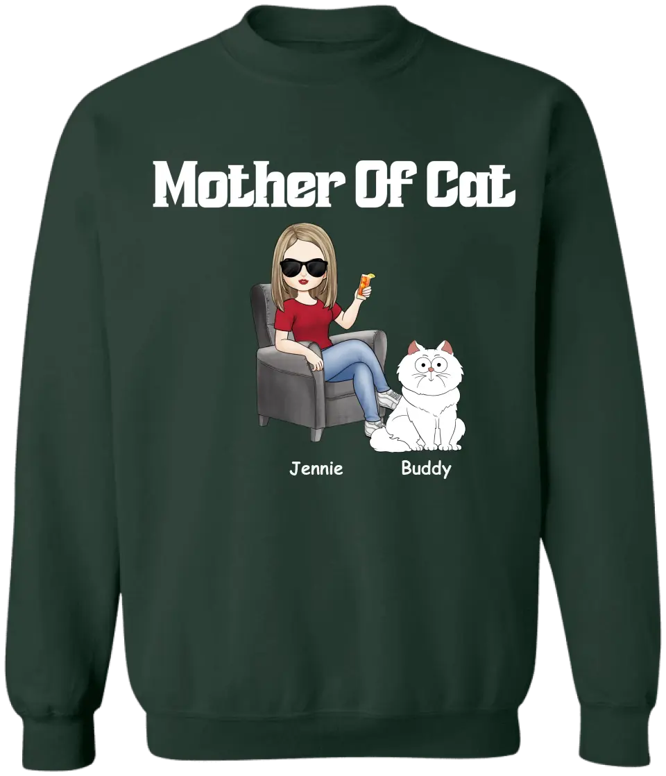 Mother Of Cats - Personalized T-shirt, Gift For Cat Lover, Gift For Cat Mom - TS1176