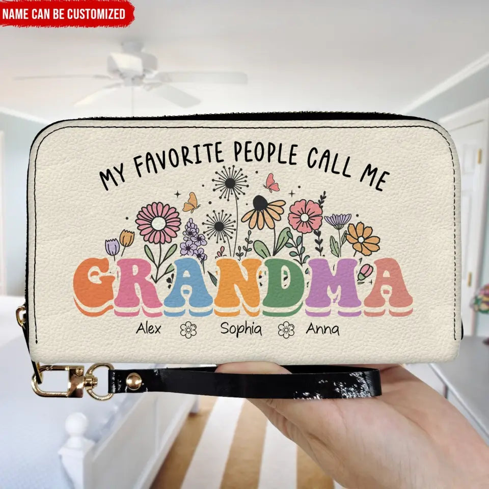 My Favorite People Call Me Mommy - Personalized Leather Wallet, Gift For Mother - LW18