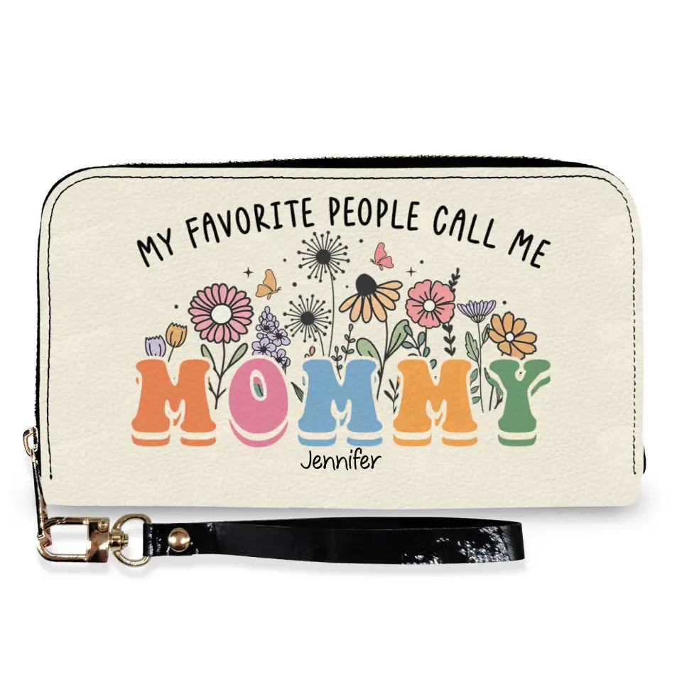 My Favorite People Call Me Mommy - Personalized Leather Wallet, Gift For Mother - LW18
