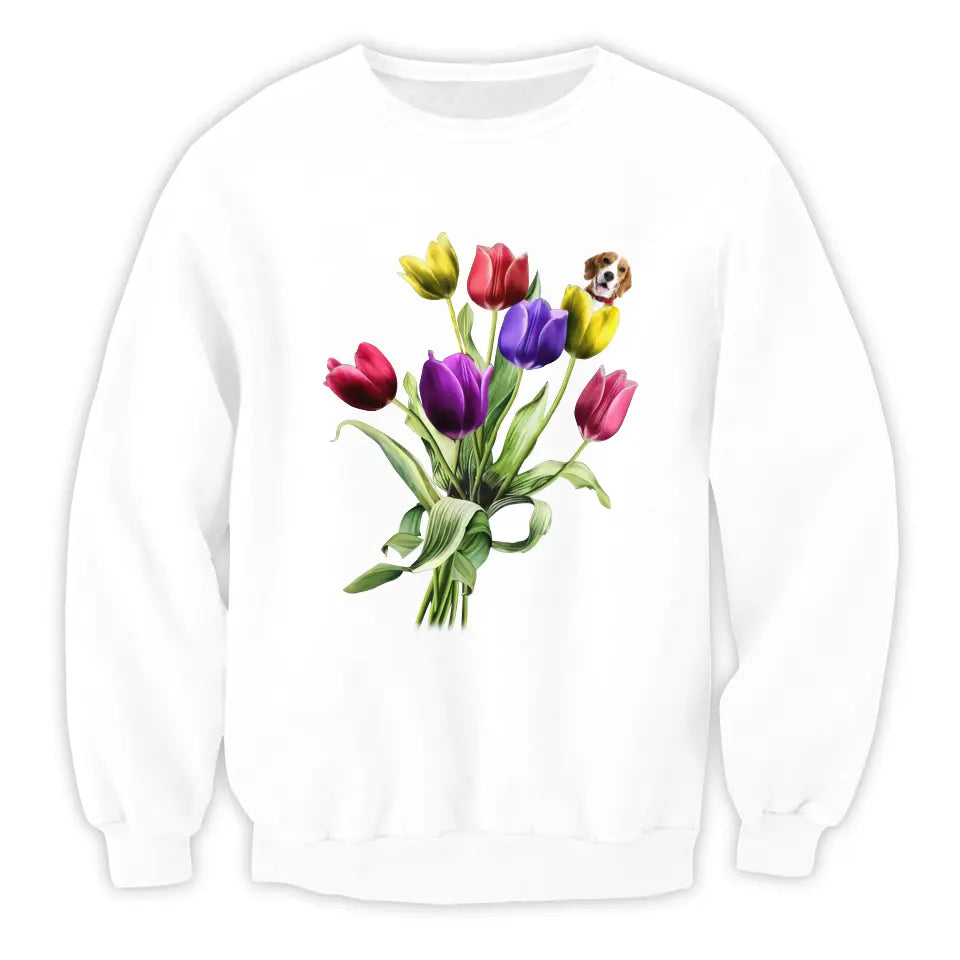 Dog Tulip Flower Limited Edition - Personalized T-Shirt, Gift For Dog Lovers, Dog Mom, Dog Dad - TS1180