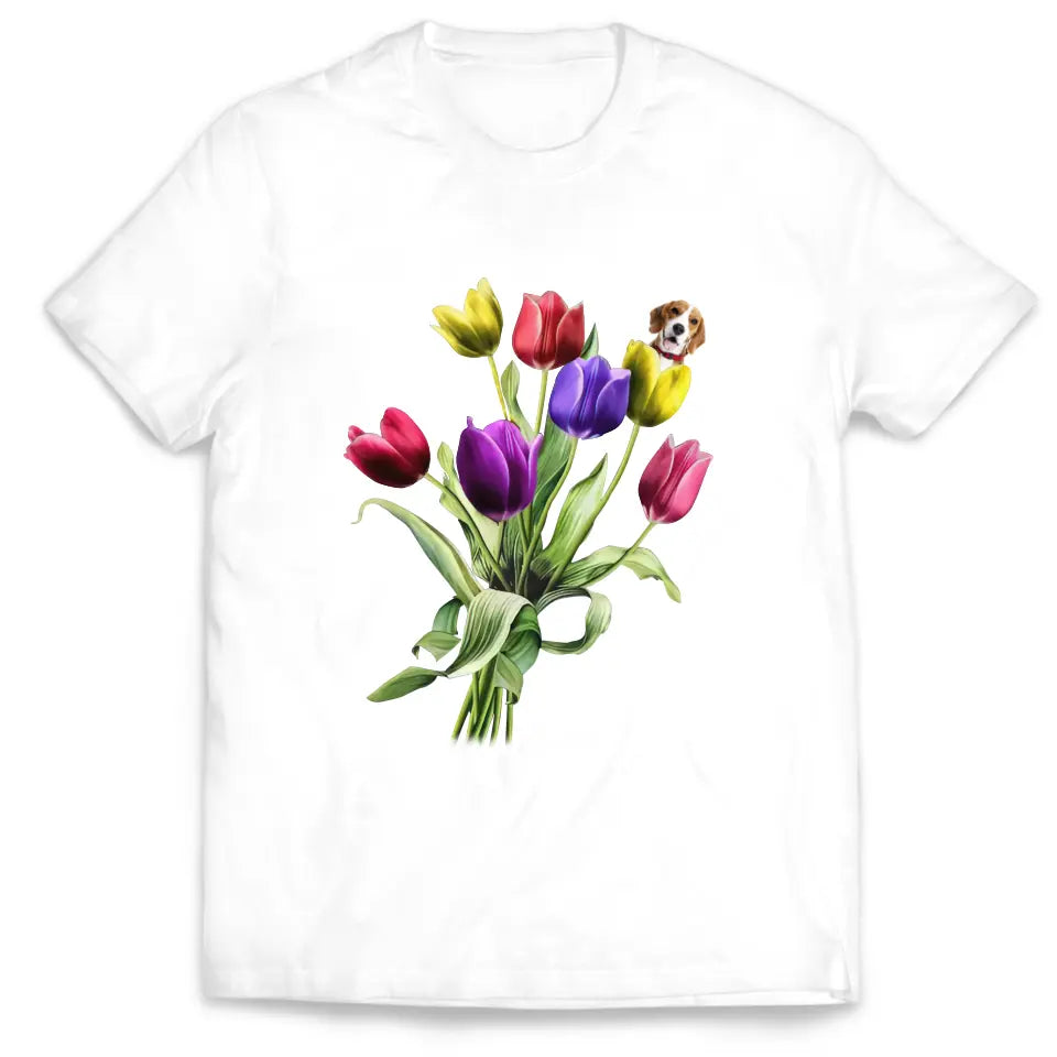 Dog Tulip Flower Limited Edition - Personalized T-Shirt, Gift For Dog Lovers, Dog Mom, Dog Dad - TS1180