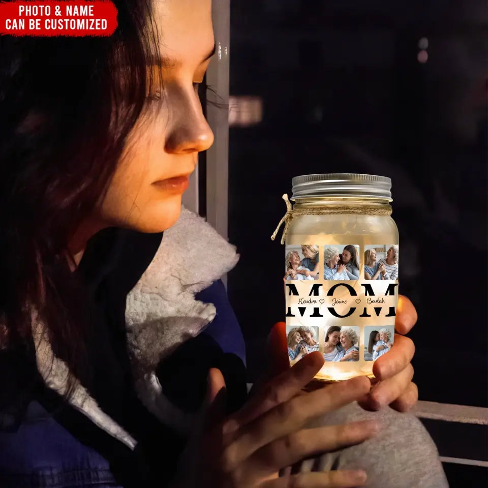 Mother Daughter Gift, The Love Between A Mother And Daughter Is Forever - Personalized Mason Jar Light - MJL42