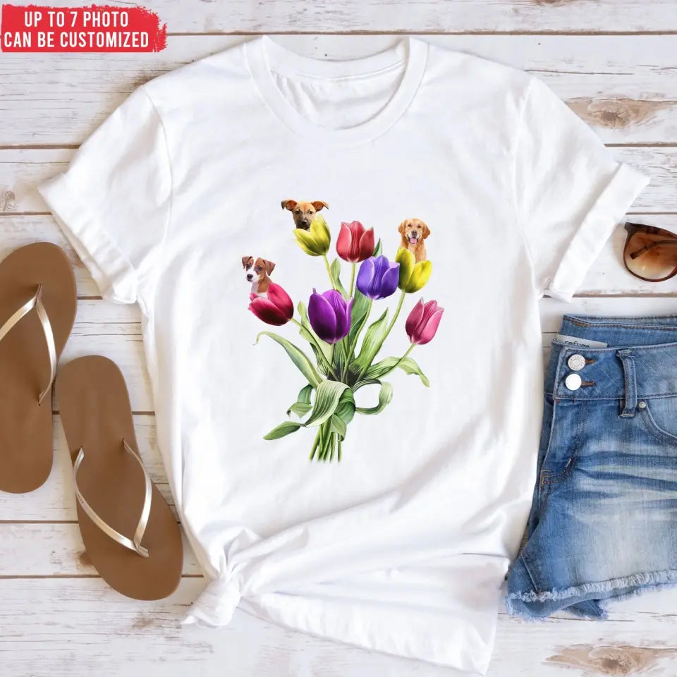 Dog Tulip Flower Limited Edition - Personalized T-Shirt, Gift For Dog Lovers, Dog Mom, Dog Dad - TS1180