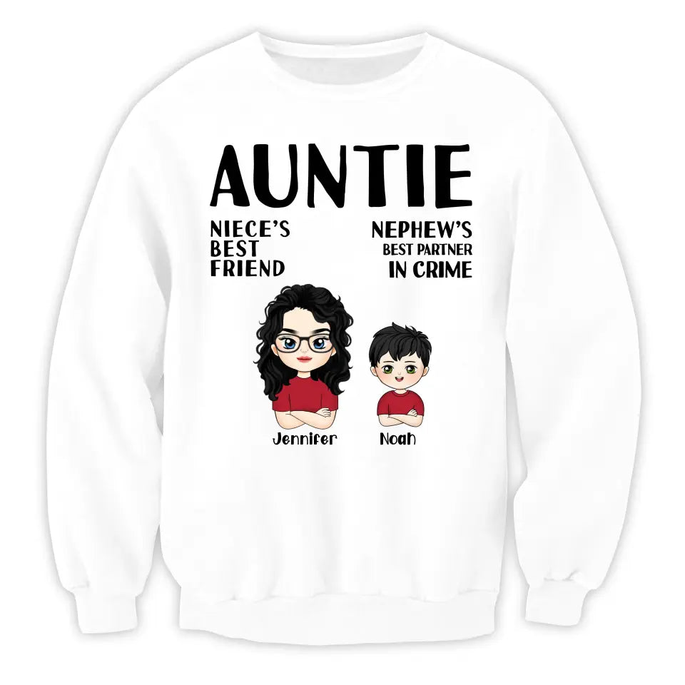 Auntie Niece’s Best Friend Nephew’s Best Partner In Crime - Personalized T-Shirt - TS1181