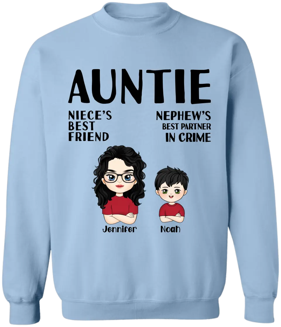 Auntie Niece’s Best Friend Nephew’s Best Partner In Crime - Personalized T-Shirt - TS1181