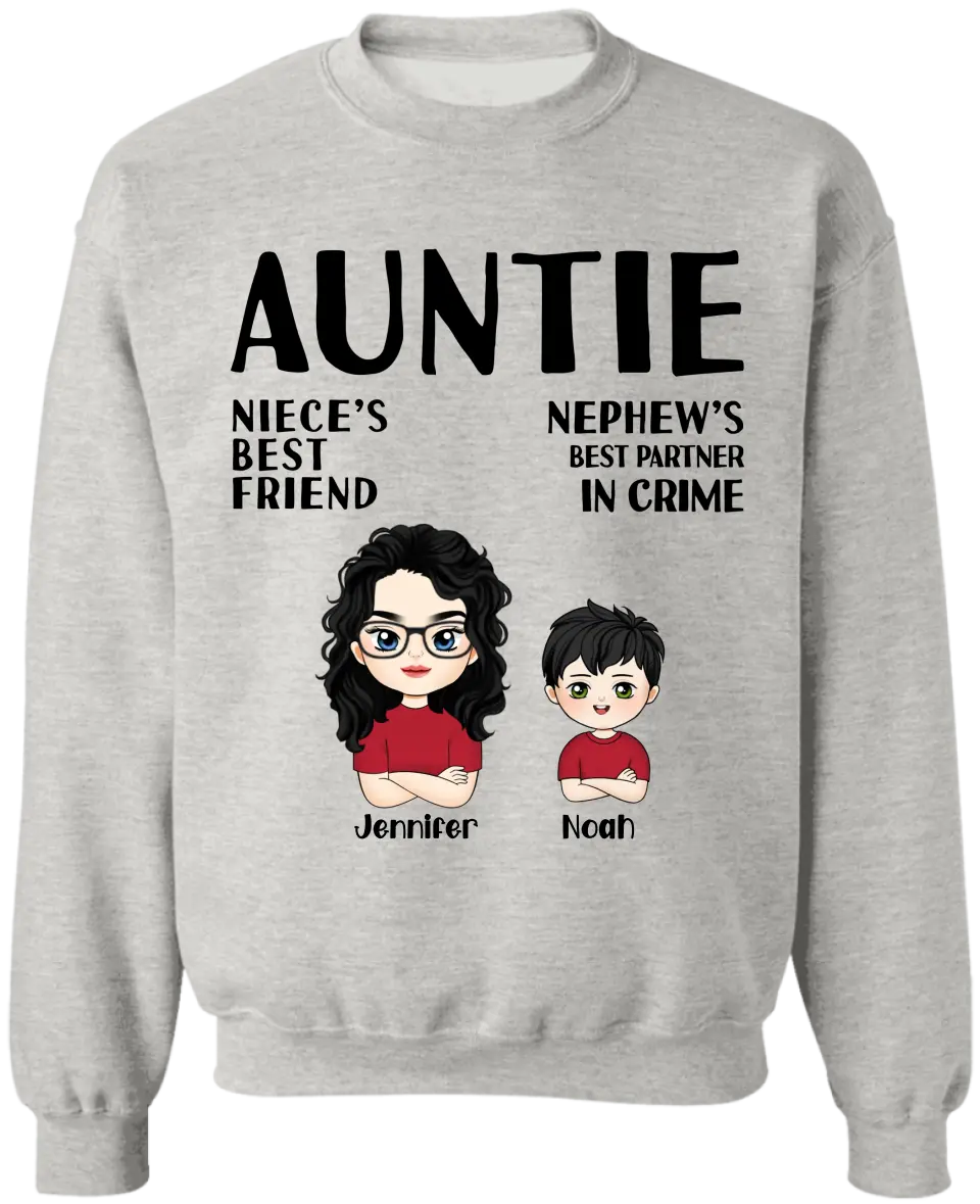 Auntie Niece’s Best Friend Nephew’s Best Partner In Crime - Personalized T-Shirt - TS1181