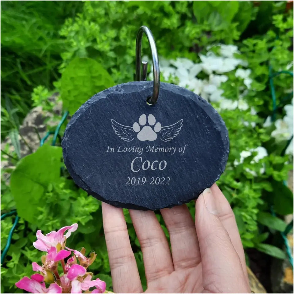 In Loving Memory of Pet, Custom Engraved Garden Slate Sign, Personalized Pet Loss Gift, Garden Memorial