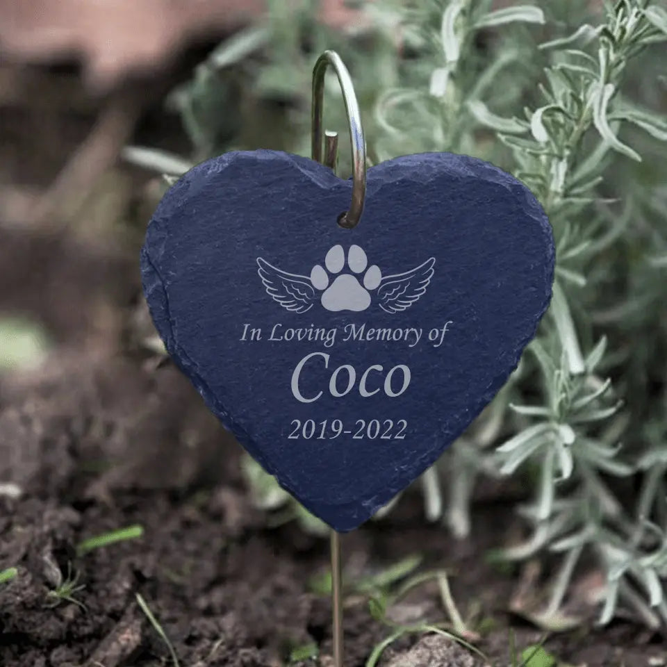 In Loving Memory of Pet, Custom Engraved Garden Slate Sign, Personalized Pet Loss Gift, Garden Memorial