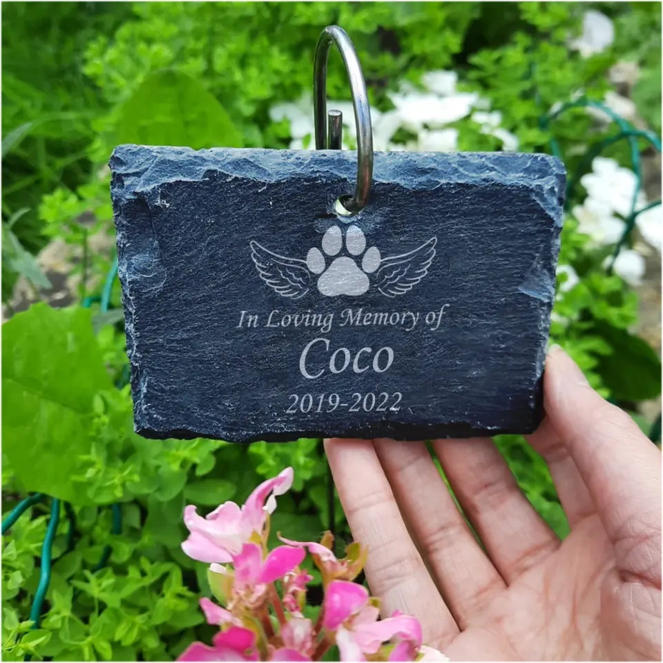 In Loving Memory of Pet, Custom Engraved Garden Slate Sign, Personalized Pet Loss Gift, Garden Memorial