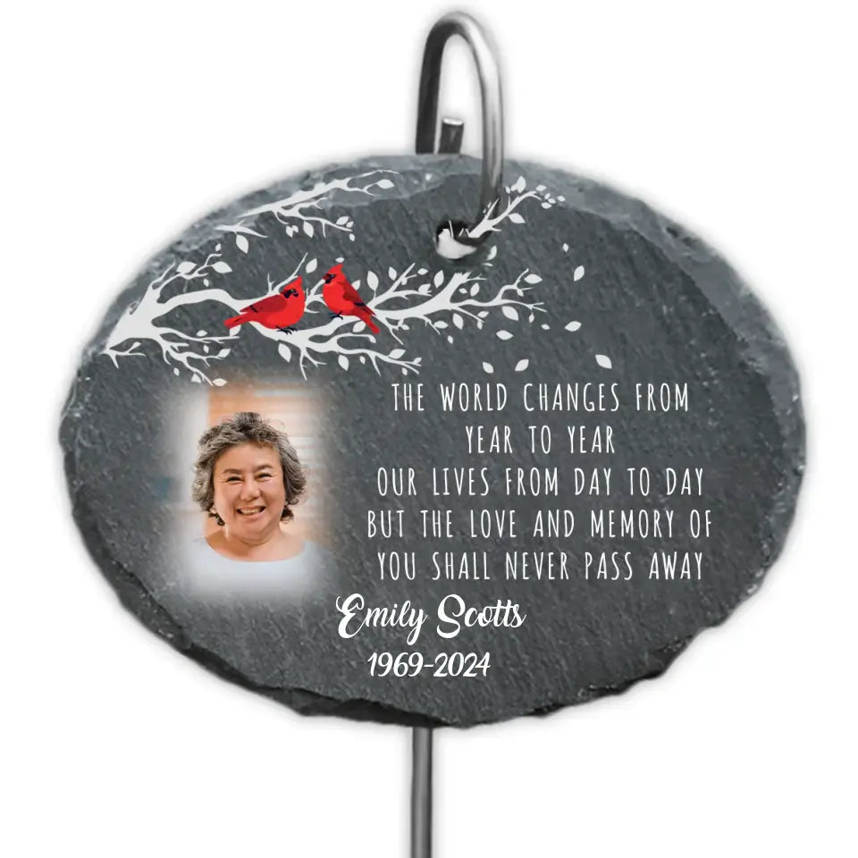 The Love And Memory Of You Shall Never Pass Away - Personalized Slate, Memorial Gift - GS79