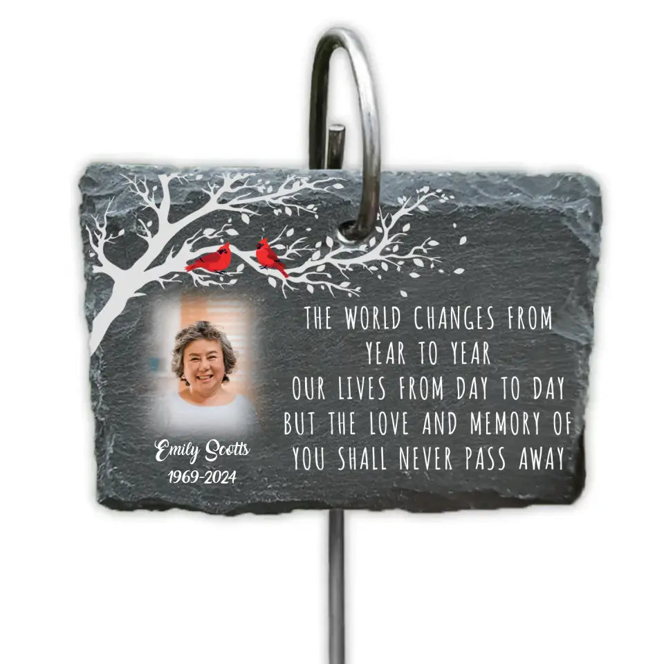 The Love And Memory Of You Shall Never Pass Away - Personalized Slate, Memorial Gift - GS79