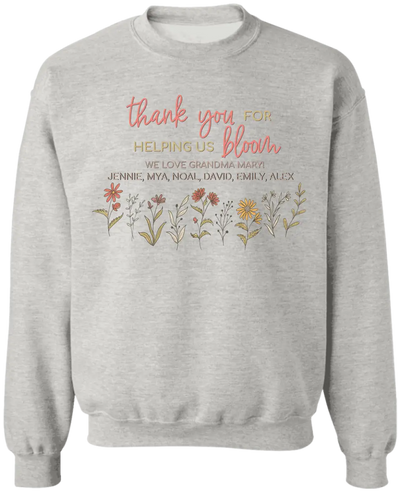 Thank You For Helping Us Bloom - Personalized T-Shirt, Gift For Mom, Grandma - TS1183
