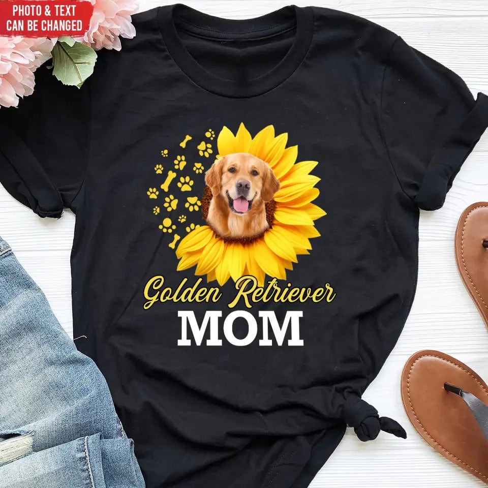Dog Mom Sunflower - Personalized T-Shirt, Gift For Dog Mom, Gift For Dog Lovers - TS1186