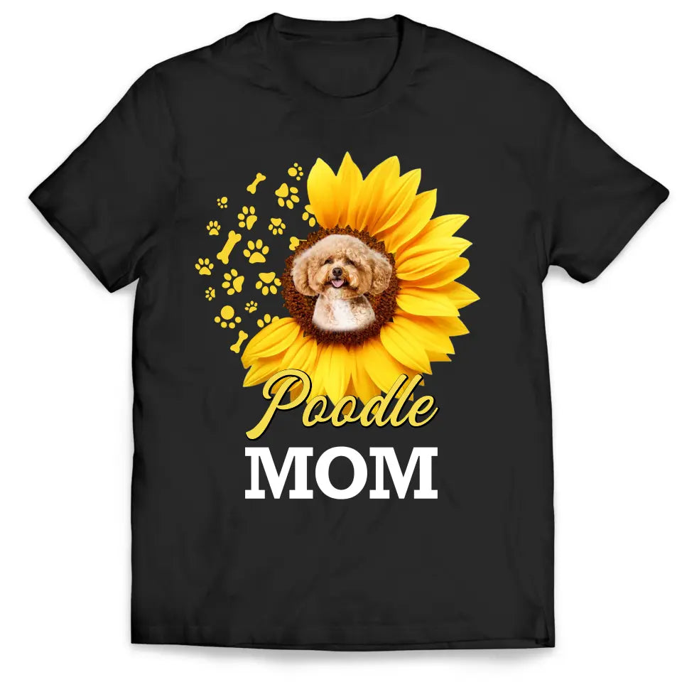 Dog Mom Sunflower - Personalized T-Shirt, Gift For Dog Mom, Gift For Dog Lovers - TS1186