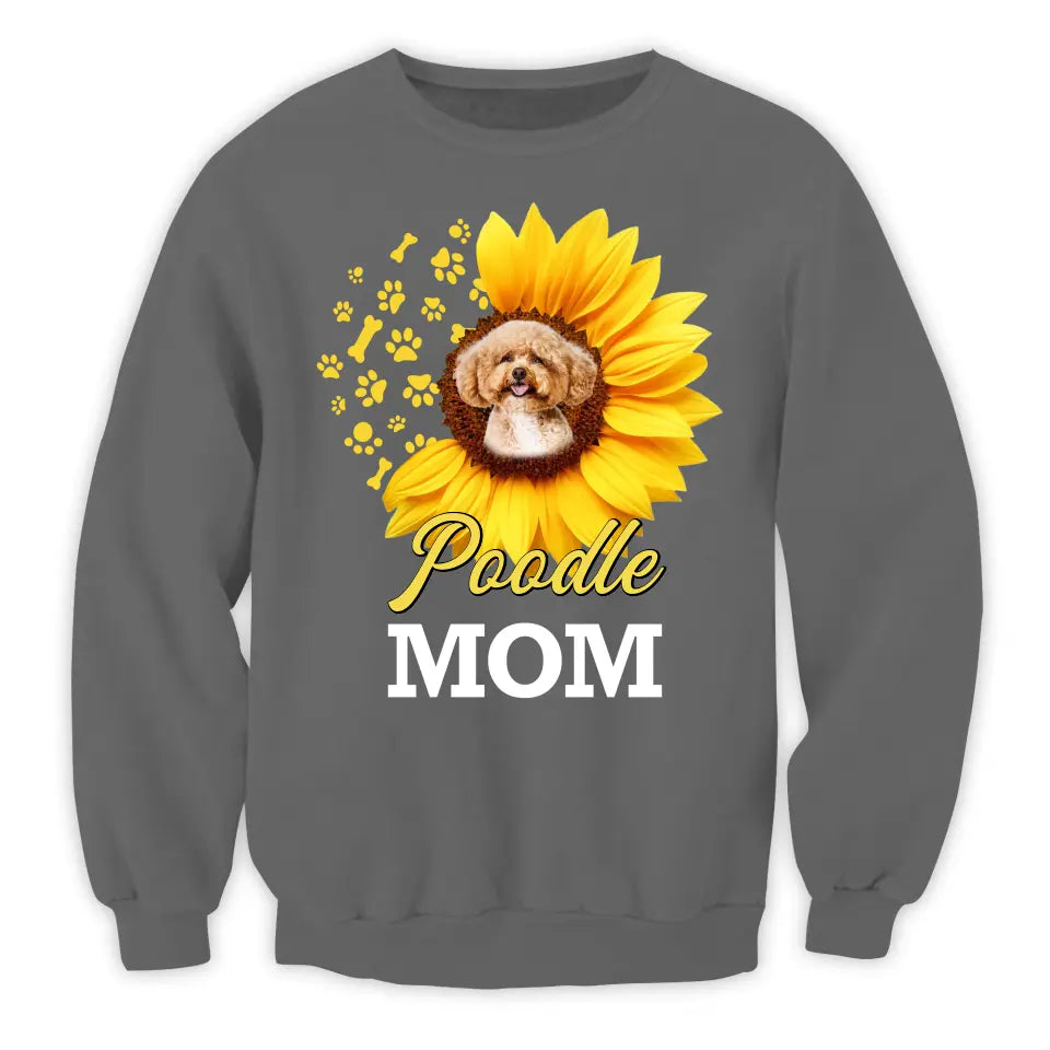 Dog Mom Sunflower - Personalized T-Shirt, Gift For Dog Mom, Gift For Dog Lovers - TS1186