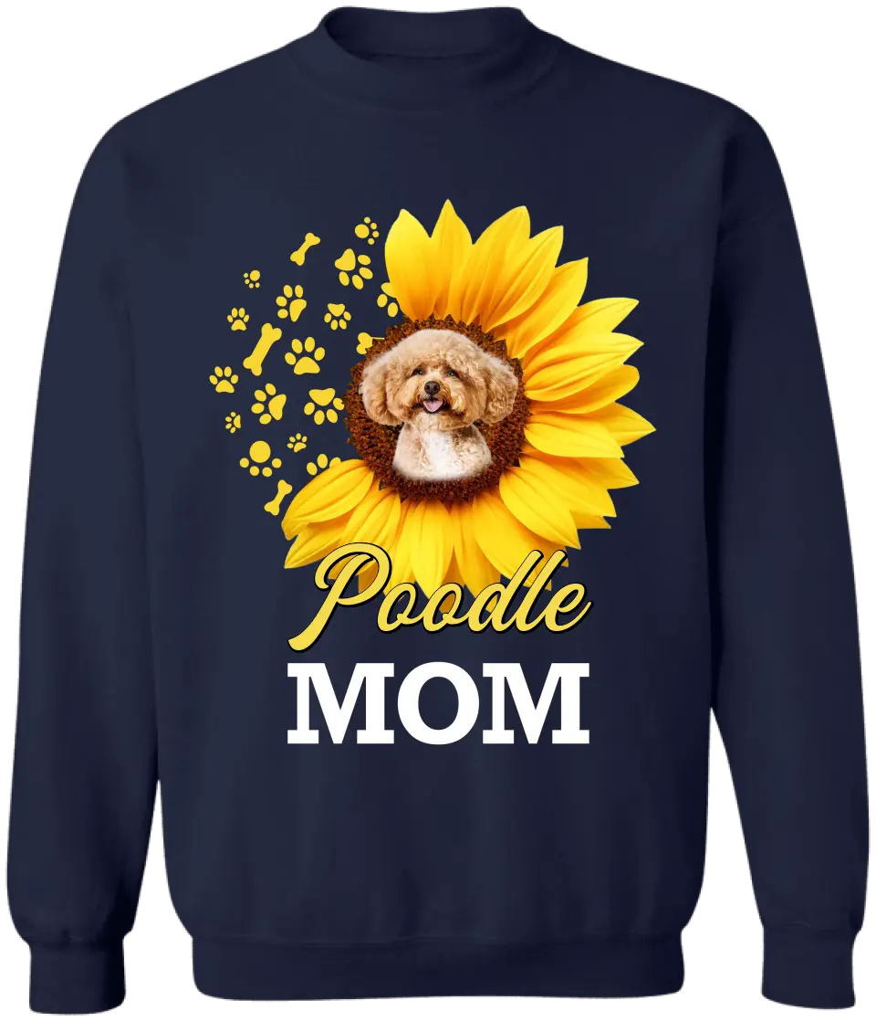 Dog Mom Sunflower - Personalized T-Shirt, Gift For Dog Mom, Gift For Dog Lovers - TS1186