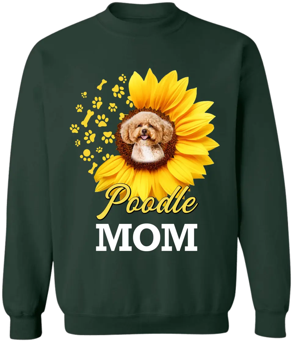 Dog Mom Sunflower - Personalized T-Shirt, Gift For Dog Mom, Gift For Dog Lovers - TS1186