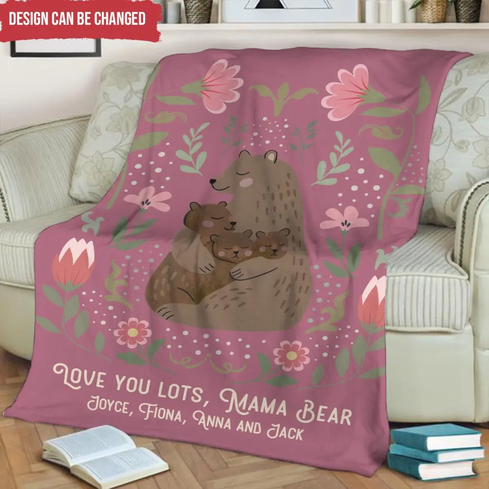 Mama Bear - Personalized Blanket, Gift For Mom, Grandma, Gift For Family - BL55