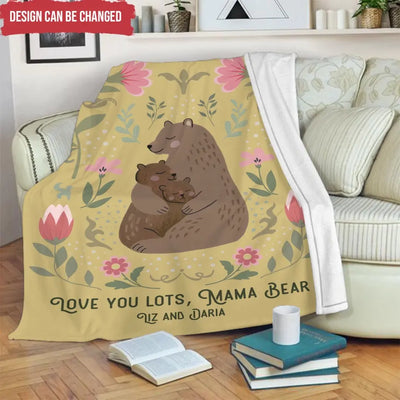 Mama Bear - Personalized Blanket, Gift For Mom, Grandma, Gift For Family - BL55