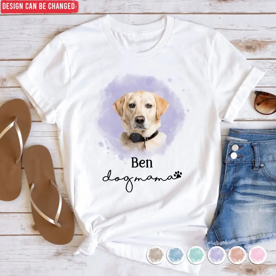 Pet Photo, Dog Mama - Personalized T-Shirt, Gift For Dog Lover - TS1187