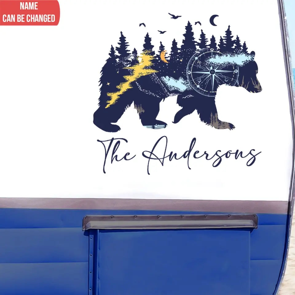 Bear Nature RV - Personalized Decal, Gift For Camping Lovers, Camping Decor - PCD120