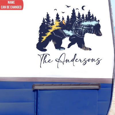 Bear Nature RV - Personalized Decal, Gift For Camping Lovers, Camping Decor - PCD120