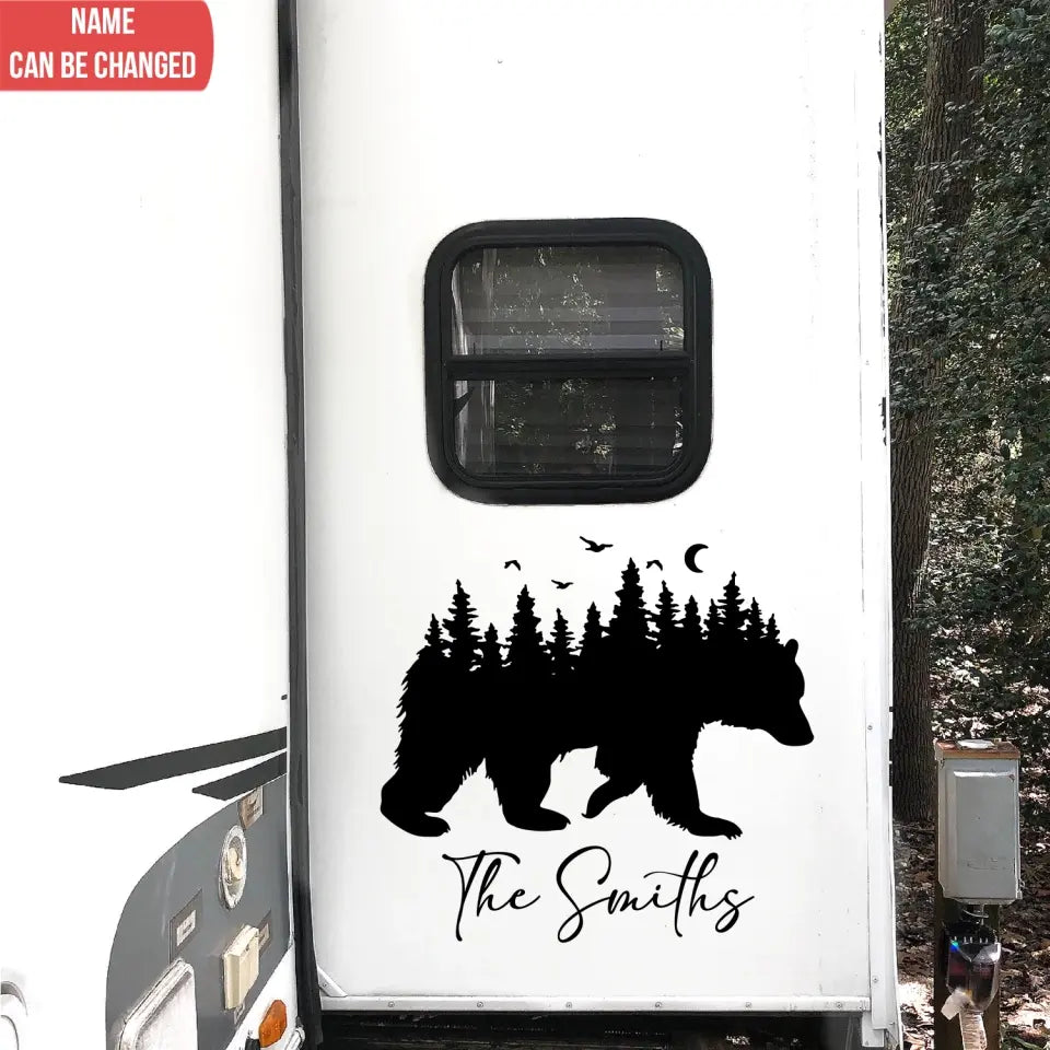 Bear Nature RV - Personalized Decal, Gift For Camping Lovers, Camping Decor - PCD120