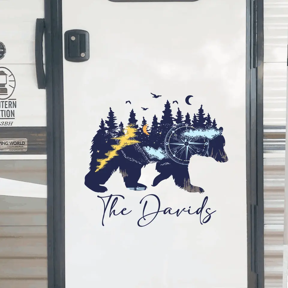 Bear Nature RV - Personalized Decal, Gift For Camping Lovers, Camping Decor - PCD120