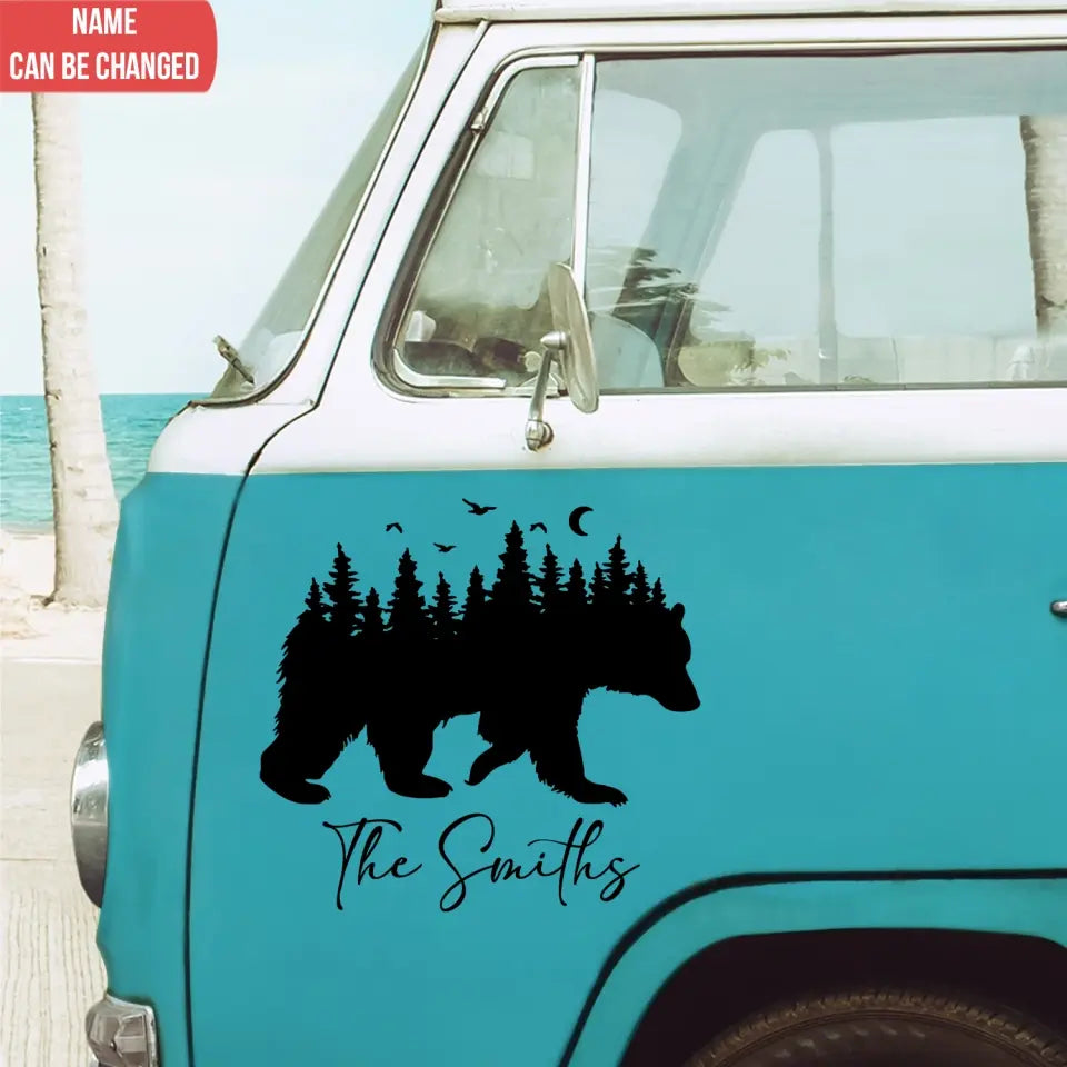 Bear Nature RV - Personalized Decal, Gift For Camping Lovers, Camping Decor - PCD120