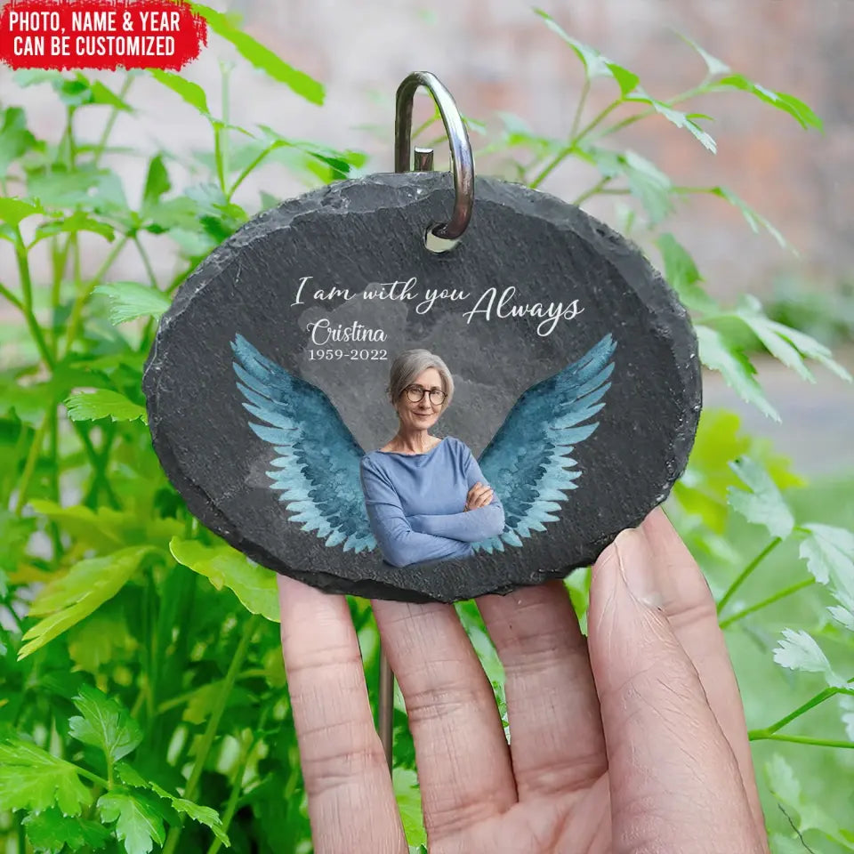 Remembrance Gifts Angel Wing - Personalized Slate, Memorial Gifts In Loving Memory Of Loved One - GS92
