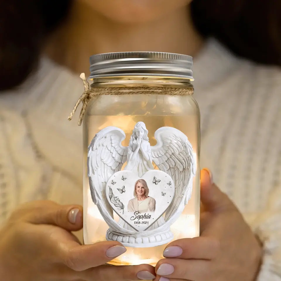 With Tears Of Sorrow We Cry Each Day - Personalized Mason Jar Light, Memorial Gift - MJL46