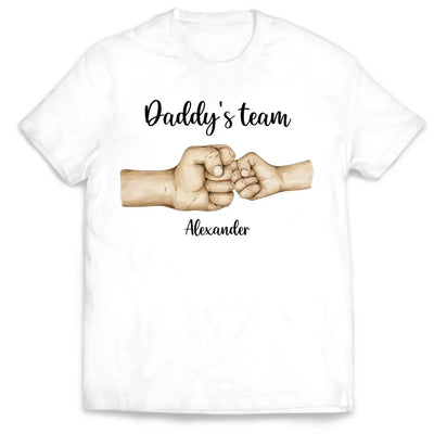 Fist Bump Daddy's Team - Personalized T-Shirt, Gift For Dad, Custom Shirt For Him - TS1192