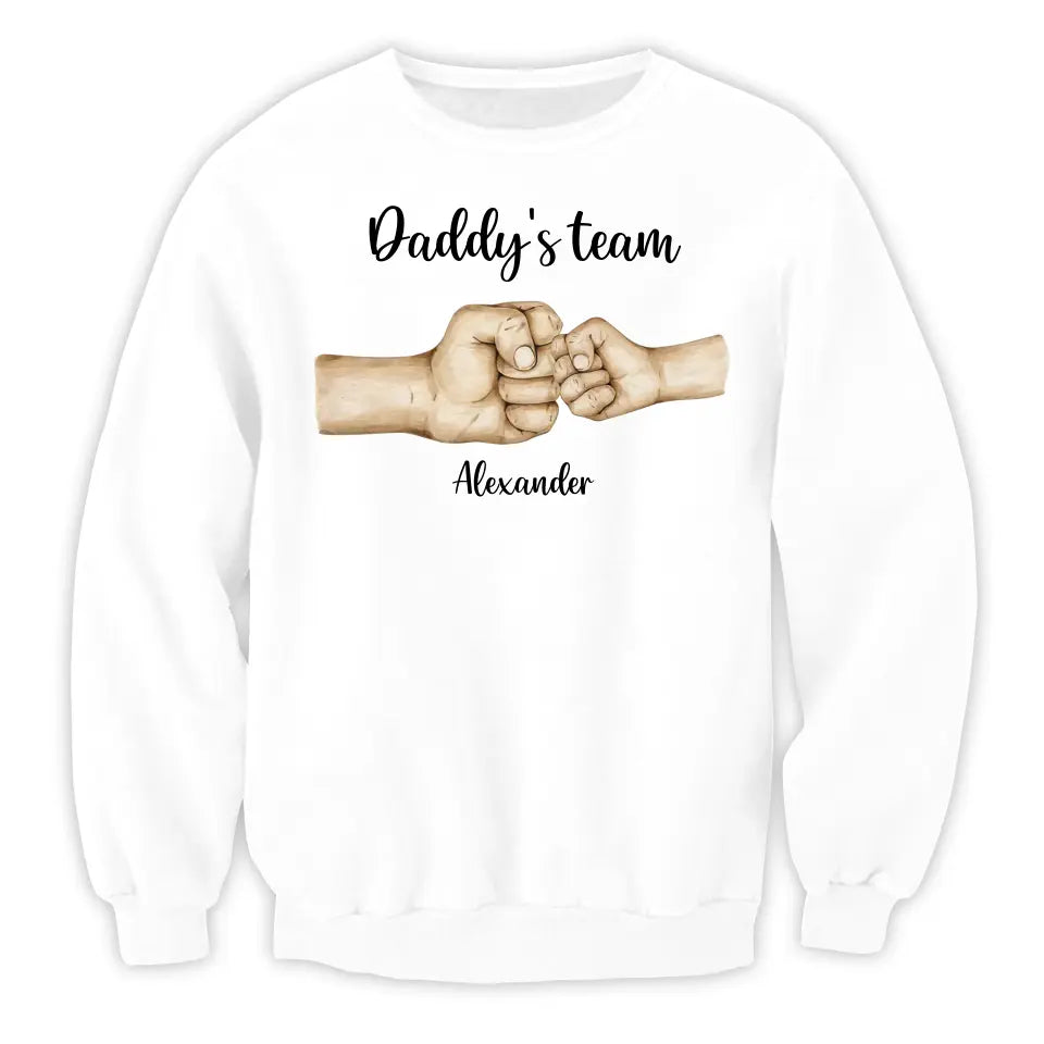 Fist Bump Daddy's Team - Personalized T-Shirt, Gift For Dad, Custom Shirt For Him - TS1192