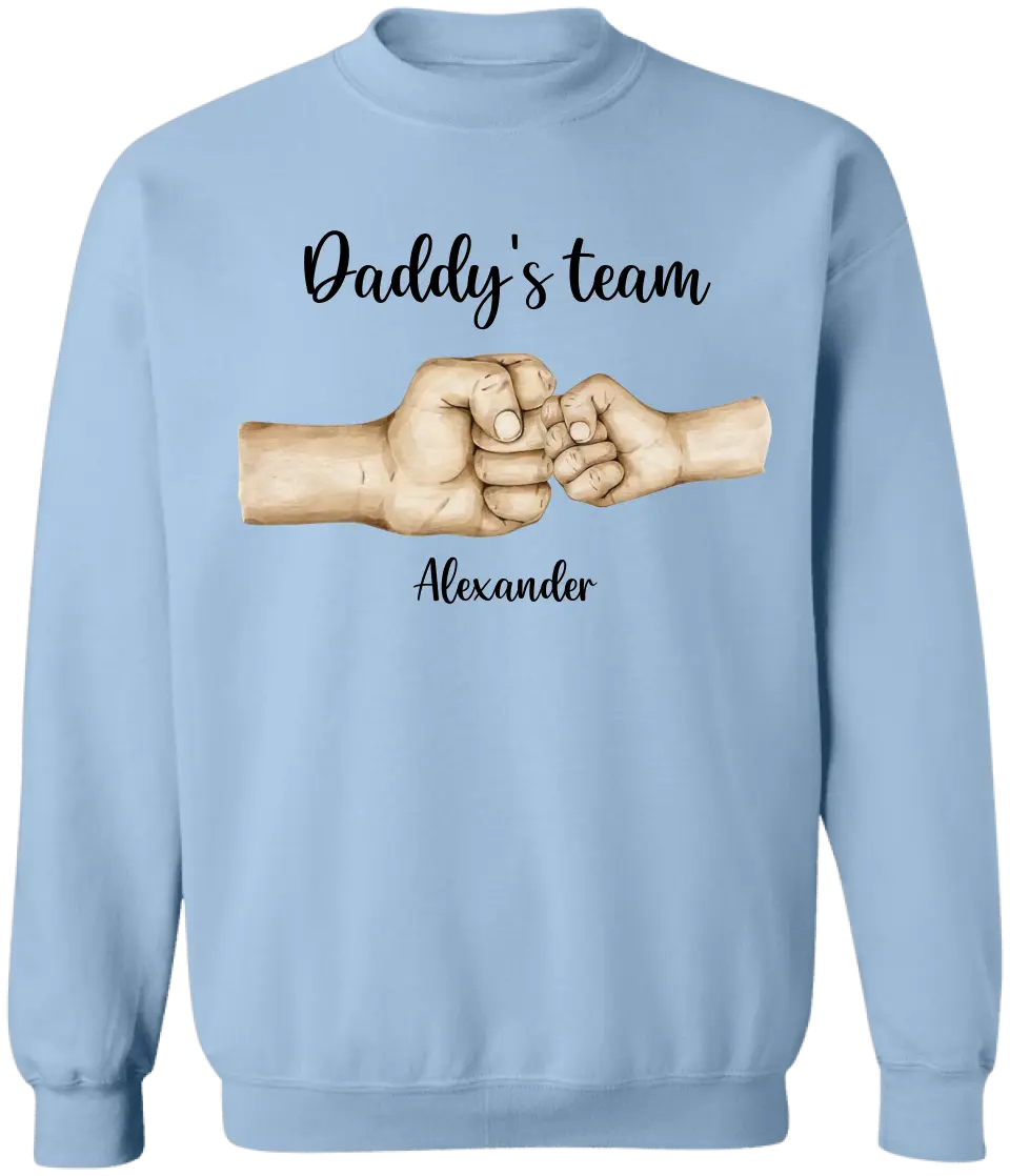 Fist Bump Daddy's Team - Personalized T-Shirt, Gift For Dad, Custom Shirt For Him - TS1192