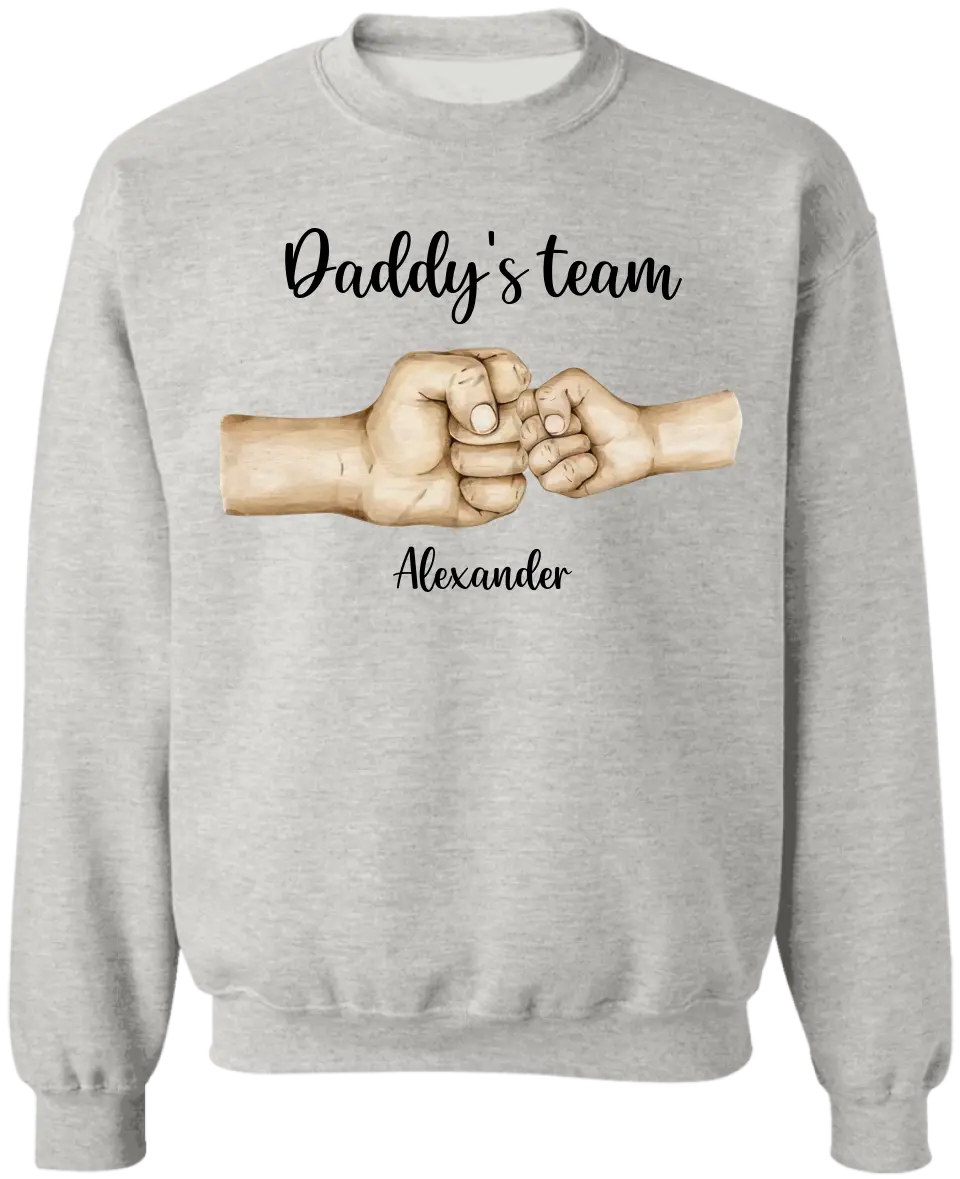 Fist Bump Daddy's Team - Personalized T-Shirt, Gift For Dad, Custom Shirt For Him - TS1192