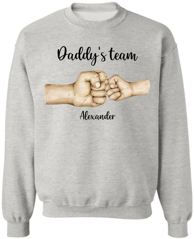 Fist Bump Daddy's Team - Personalized T-Shirt, Gift For Dad, Custom Shirt For Him - TS1192