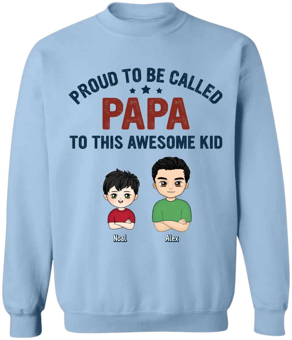 Proud To Be Called Papa To These Awesome Kids - Personalized T-Shirt, Gift For Dad - TS1193