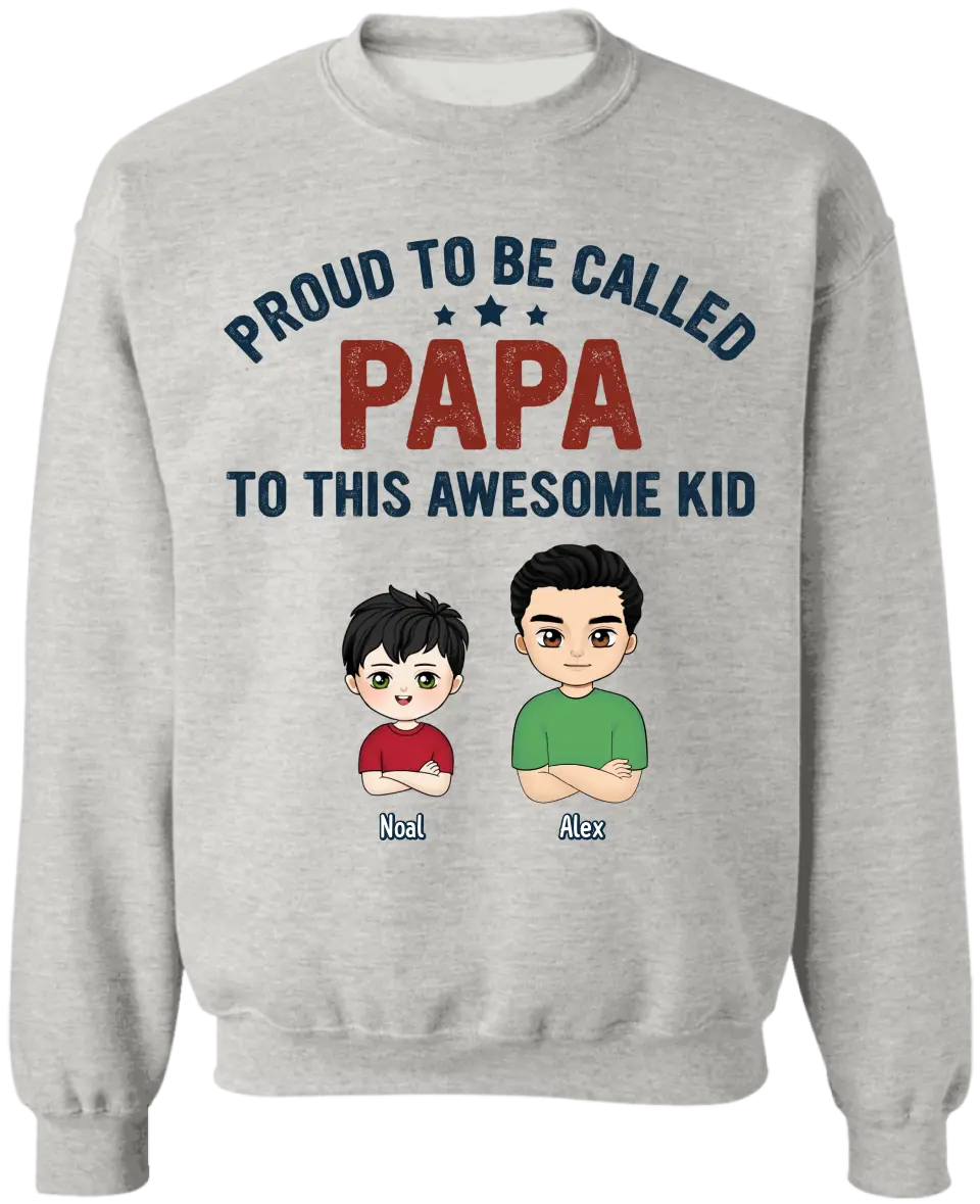 Proud To Be Called Papa To These Awesome Kids - Personalized T-Shirt, Gift For Dad - TS1193