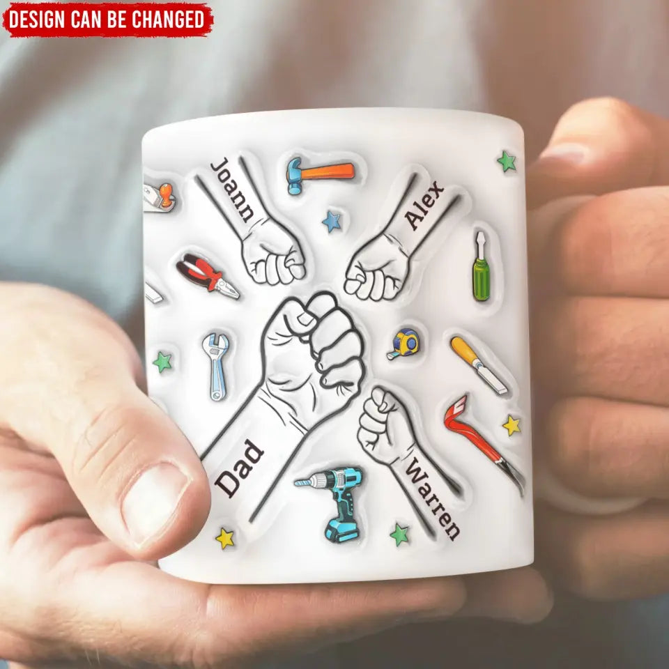 First Bump, A Bond That Can Never Be Broken - Personalized 3D Inflated Effect Printed Mug, Gift For Dad, Dad's Birthday Gift - M104