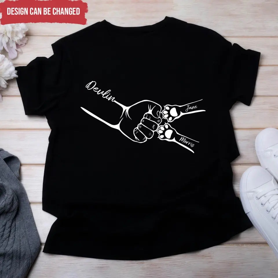 Paw In Hand, Dog Dad Gift - Personalized T-Shir, Gift For Dog Lover, Cat Lover - TS1195